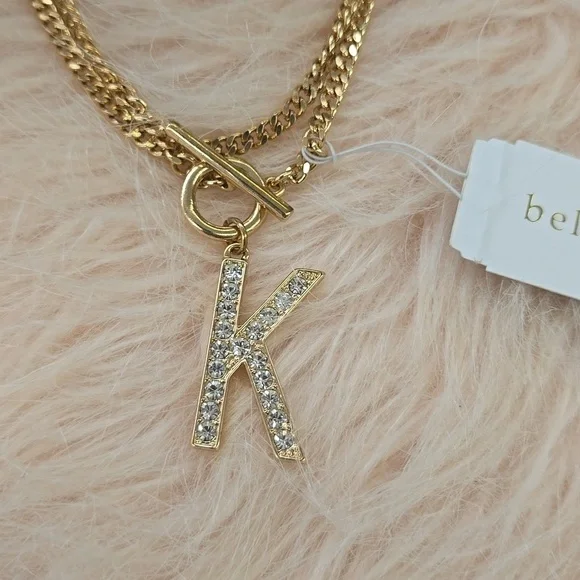 "K" Initial Necklace| Gold | NWT | Bella*Jack| Wear Two Ways Necklace​ - Picture 3 of 11